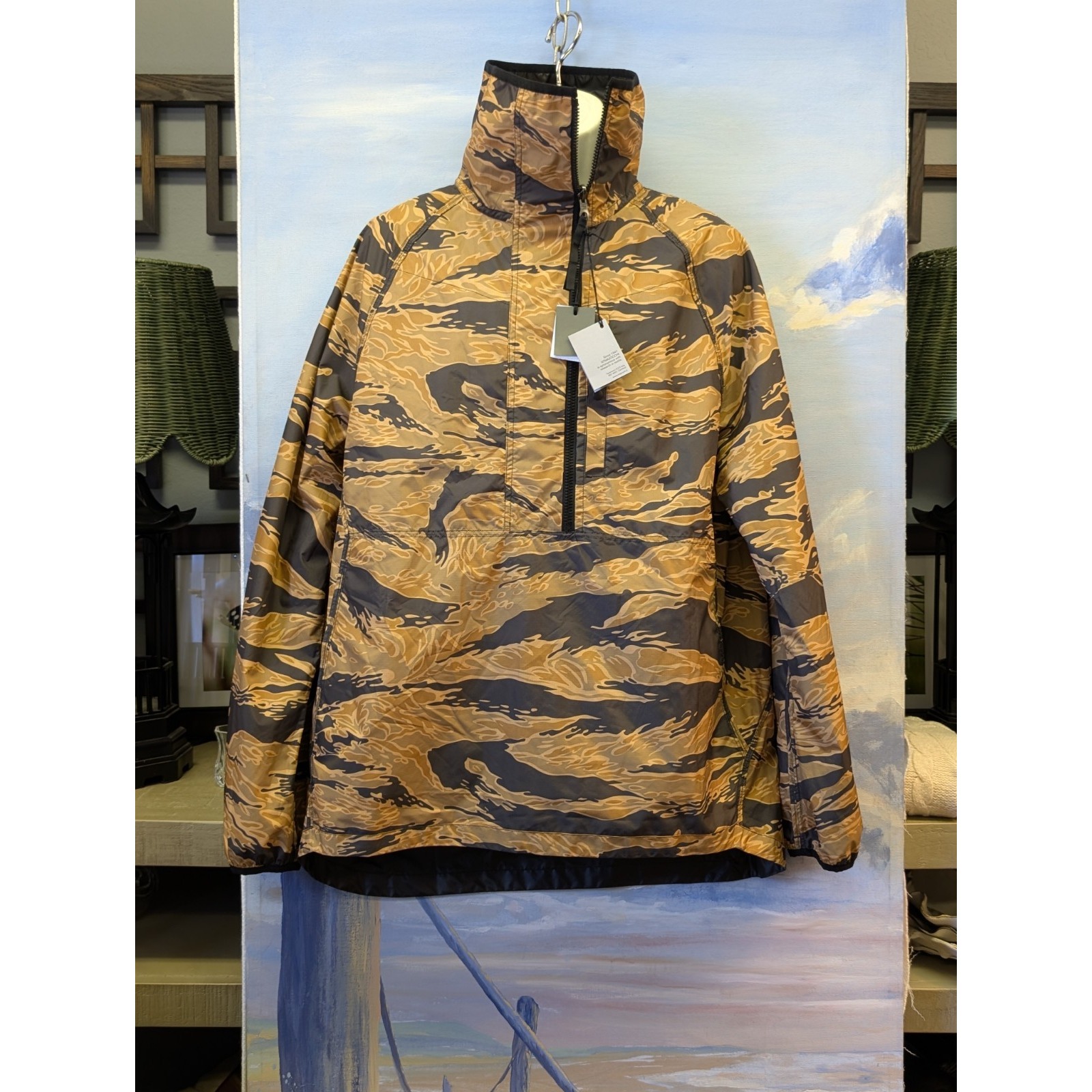Nwt Maharishi L Black/Sun- Bleached Gold Tiger Reversible Tech Mandala Jacket — image 2 of 8